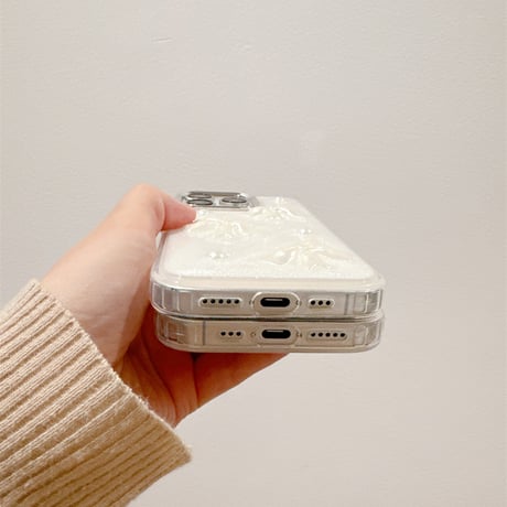 【お取り寄せ商品】iPhoneケース スマホケース iPhone16 iPhone15 iPhone14 かわいい シェル リボン L9196