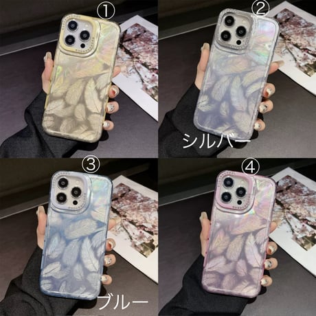 【お取り寄せ商品】iPhoneケース スマホケース iPhone16 iPhone15 iPhone14 シンプル 光沢 羽 L9008