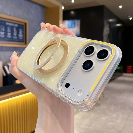 【お取り寄せ商品】iPhoneケース スマホケース iPhone17 iPhone16 iPhone15 iPhone14 magsafe シェル スタンド機能 ストーン M7145