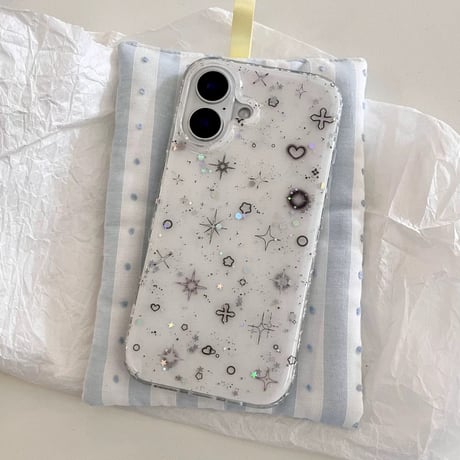 【お取り寄せ商品】iPhoneケース スマホケース iPhone16 iPhone15 iPhone14 シンプル 可愛い キラキラ柄 チャーム付き L9522
