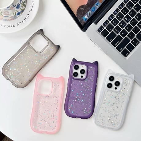 【お取り寄せ商品】iPhoneケース スマホケース iPhone15 iPhone14 猫耳 キラキラ L8247