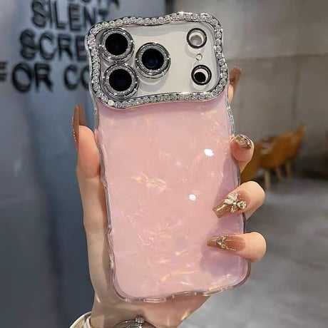 【お取り寄せ商品】iPhoneケース スマホケース iPhone17 iPhone16 iPhone15 シェル ストーン キラキラ ウェーブ M7104