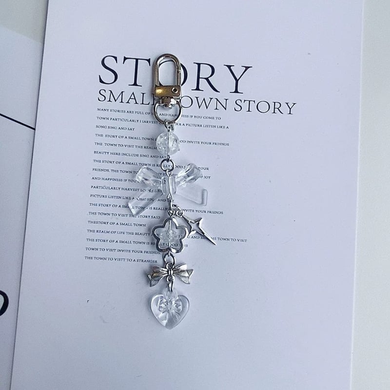 お取り寄せ商品】バックチャーム スマホチャーム 可愛い リボン クリア