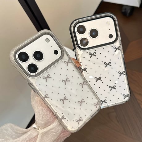 【お取り寄せ商品】iPhoneケース スマホケース iPhone17 iPhone16 iPhone15 リボン ドット柄 可愛い  シンプル  M7186
