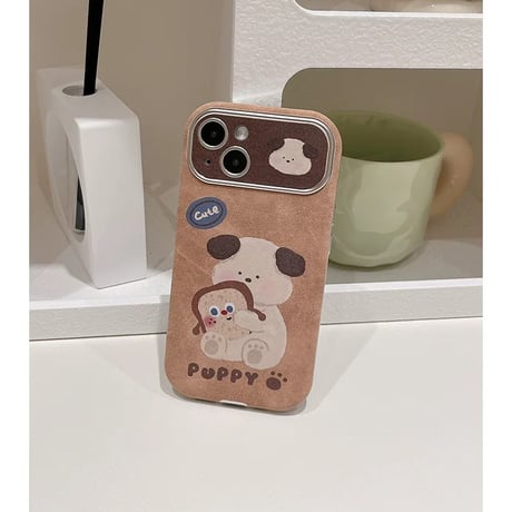【お取り寄せ商品】iPhoneケース スマホケース iPhone16 iPhone15 iPhone14 コルク ブラウン 犬 L9148