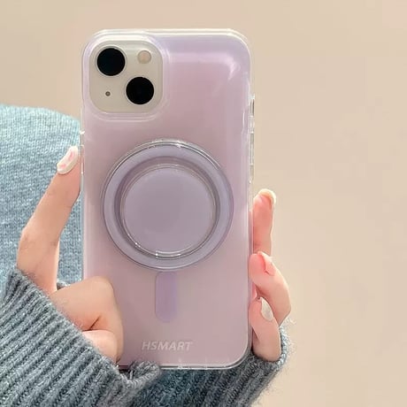 【お取り寄せ商品】iPhoneケース スマホケース iPhone15 iPhone14 マグネット グリップ付き Magsafe ワイヤレス充電 パステルカラー シンプル かわいい 韓国 L7915