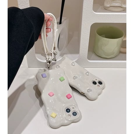 【お取り寄せ商品】iPhoneケース スマホケース iPhone15 iPhone14 かわいい クリーム ハート L8974