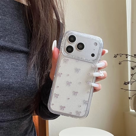 【お取り寄せ商品】iPhoneケース スマホケース iPhone17 iPhone16 iPhone15 iPhone14 リボン ラメ 韓国 可愛い M7164