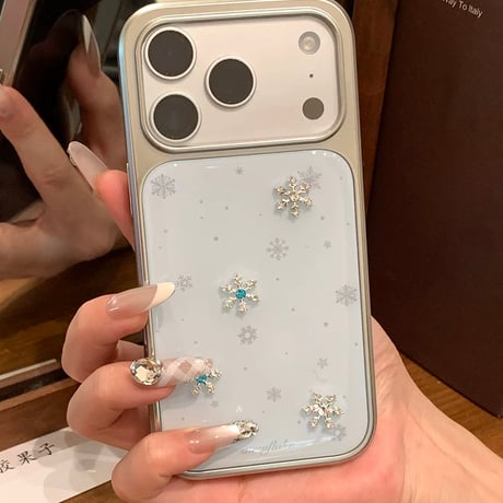 【お取り寄せ商品】iPhoneケース スマホケース iPhone17 iPhone16 iPhone15 韓国 可愛い 雪 ブルー M7125