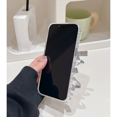 【お取り寄せ商品】iPhoneケース スマホケース iPhone15 iPhone14 キュート シルバー リボン L8999