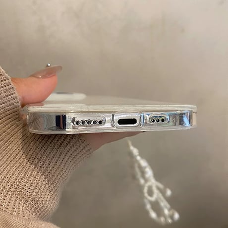 【お取り寄せ商品】iPhoneケース スマホケース iPhone15 iPhone16 選べるストラップ付き リボン ホワイト ガーリー L8373