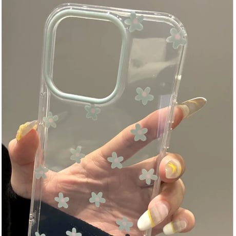 【お取り寄せ商品】iPhoneケース スマホケース iPhone16 iPhone15 iPhone14 可愛い クリア 推し活 パステル デイジー 花柄 L9527