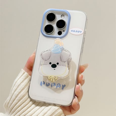 【お取り寄せ商品】iPhoneケース スマホケース iPhone15 iPhone14 癒し系 犬 猫 ハンドグリップ L8970
