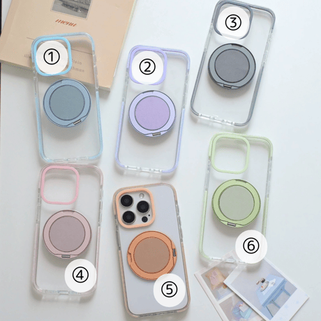 【お取り寄せ商品】iPhoneケース スマホケース iPhone16 iPhone15 iPhone14 magsafe パステル スタンド 推し活 クリア 透明 M7047