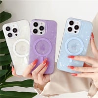 【お取り寄せ商品】iPhoneケース スマホケース iPhone13 iPhone14 シェルパターン 磁気 ワイヤレス グリッター パステルカラー きれいめ 大人かわいい 韓国 L7436