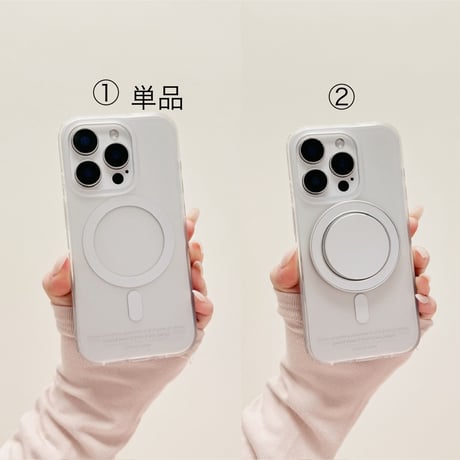 【お取り寄せ商品】iPhoneケース スマホケース iPhone15 iPhone14 シンプル クリア シルバー MagSafe L9026