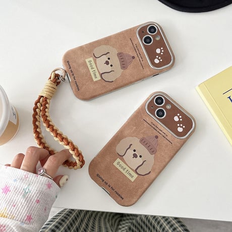 【お取り寄せ商品】iPhoneケース スマホケース iPhone16 iPhone15 iPhone14 かわいい ブラウン 犬 L9213