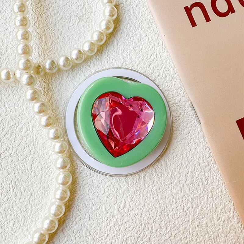 お取り寄せ商品】iPhone Magsafe グリップ スタンド ハート ビジュー