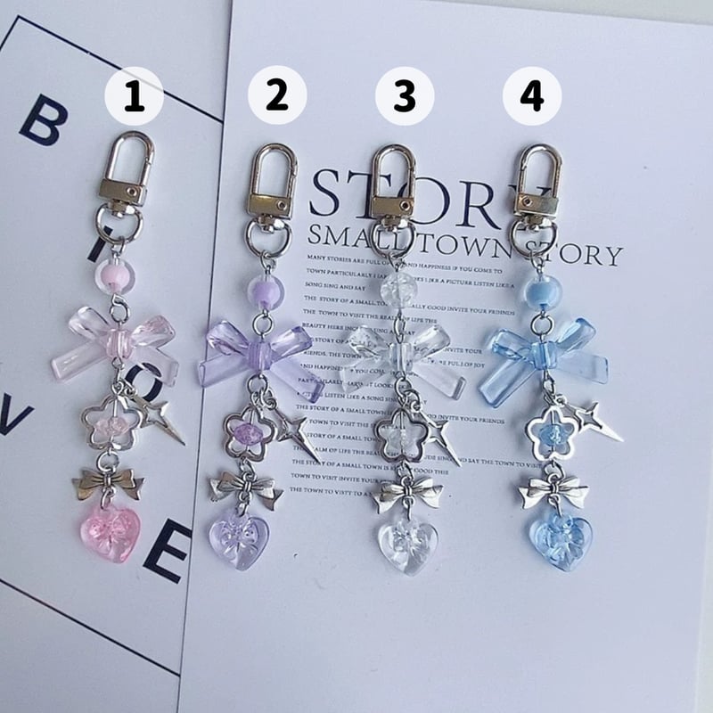 お取り寄せ商品】バックチャーム スマホチャーム 可愛い リボン クリア