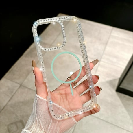 【お取り寄せ商品】iPhoneケース スマホケース iPhone17 iPhone16 iPhone15 クリア ストーン magsafe 推し活 M7070