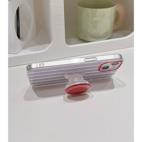 【お取り寄せ商品】iPhoneケース スマホケース iPhone15 iPhone14 かわいい ストライプ ハンドグリップ L8967