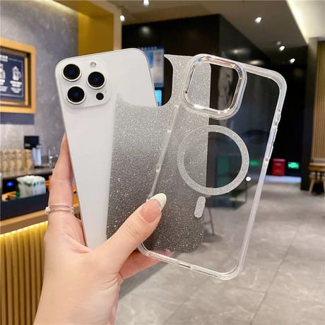 【お取り寄せ商品】iPhoneケース スマホケース iPhone16 iPhone15 iPhone14 韓国 グラデーション ラメ MagSafe メタリック シンプル L9829