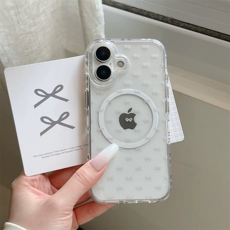 【お取り寄せ商品】iPhoneケース スマホケース iPhone17 iPhone16 iPhone15 韓国 可愛い リボン ラメ magsafe M7181