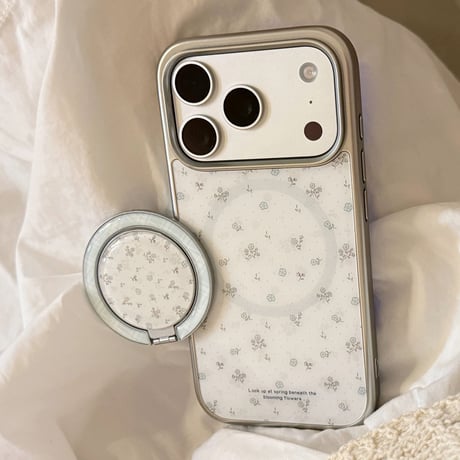 【お取り寄せ商品】iPhoneケース スマホケース iPhone17 iPhone16 iPhone15 花柄 magsafe グリップ付き スタンド 可愛い M7187