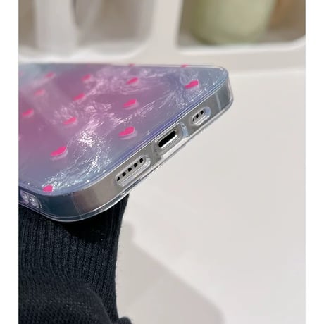 【お取り寄せ商品】iPhoneケース スマホケース iPhone15 iPhone14 かわいい キュート 光沢 ハート L8968