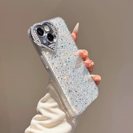 【お取り寄せ商品】iPhoneケース スマホケース iPhone16 iPhone15 iPhone14 可愛い ハート ラメ グリッター 韓国 おしゃれ L9585