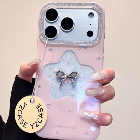 【お取り寄せ商品】iPhoneケース スマホケース iPhone17 iPhone16 iPhone15 リボン ピンク ラメ 可愛い 韓国 L9574