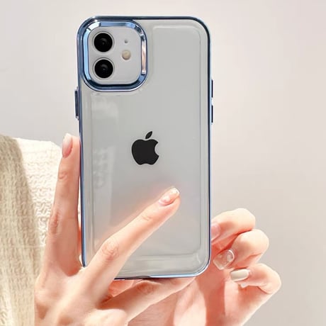 【お取り寄せ商品】iPhoneケース スマホケース iPhone15 iPhone14 メタリック クリア シンプル 推し活 L8134