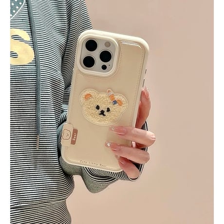 【お取り寄せ商品】iPhoneケース スマホケース iPhone17 iPhone16 iPhone15 くま ボア 可愛い もこもこ M7107