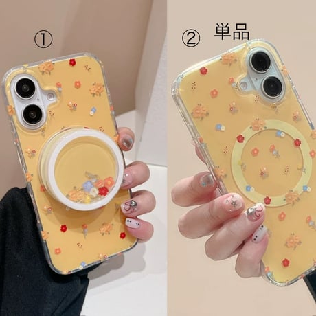 【お取り寄せ商品】iPhoneケース スマホケース iPhone16 iPhone15 iPhone14 かわいい 花 フラワー ゆらゆら L9275