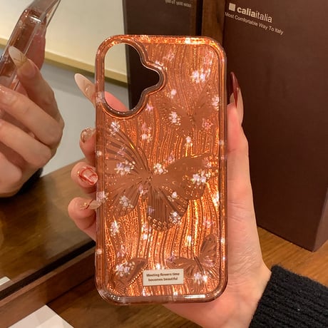 【お取り寄せ商品】iPhoneケース スマホケース iPhone16 iPhone15 iPhone14 大人可愛い 蝶々柄 L9337