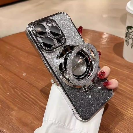 【お取り寄せ商品】iPhoneケース スマホケース iPhone15 iPhone14 ラメ インナーシート MagSafe シンプル メタリック L8229