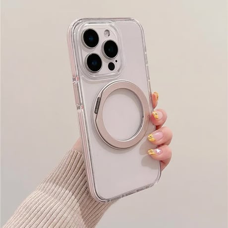 【お取り寄せ商品】iPhoneケース スマホケース iPhone16 iPhone15 iPhone14 シンプル クリア MagSafe 韓国 スタンド 推し活 マグセーフ L9421