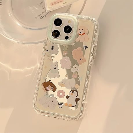 【お取り寄せ商品】iPhoneケース スマホケース iPhone15 iPhone14 キャラクター アニマル ミラー L8325