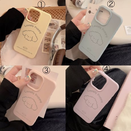 【お取り寄せ商品】iPhoneケース 韓国  iPhone15 iPhone14 犬 パステル かわいい L9009