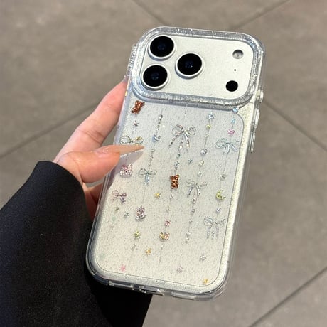 【お取り寄せ商品】iPhoneケース スマホケース iPhone17 iPhone16 iPhone15 リボン ラメ 韓国 可愛い M7142