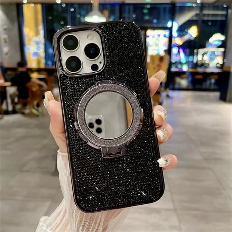 【お取り寄せ商品】iPhoneケース スマホケース iPhone16 iPhone15 iPhone14 キラキラ ストーン ミラー L8985