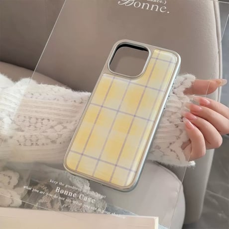 【お取り寄せ商品】iPhoneケース スマホケース iPhone16 iPhone15 iPhone14 大人可愛い 春 チェック柄 L9396