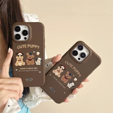 【お取り寄せ商品】iPhoneケース スマホケース iPhone16 iPhone15 iPhone14 キュート ブラウン キャラクター L9171