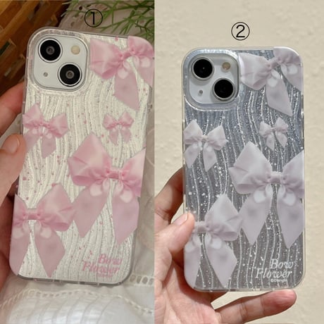 【お取り寄せ商品】iPhoneケース スマホケース iPhone16 iPhone15 iPhone14 かわいい キラキラ リボン L9197