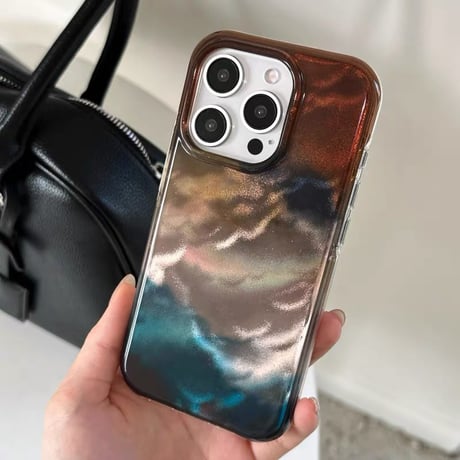 【お取り寄せ商品】iPhoneケース スマホケース iPhone17 iPhone16 iPhone15 マーブル ブラウン 秋冬 大人可愛い M7098