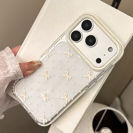 【お取り寄せ商品】iPhoneケース スマホケース iPhone17 iPhone16 iPhone15 リボン ドット柄 可愛い  シンプル  M7186