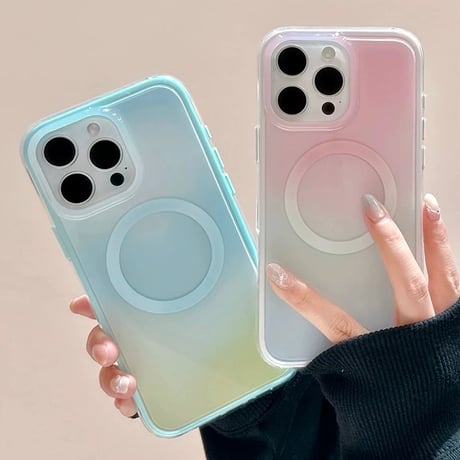 【お取り寄せ商品】iPhoneケース スマホケース iPhone16 iPhone15 magsafe グラデーション 夏 おしゃれ 韓国 M7049