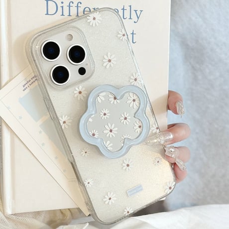 【お取り寄せ商品】iPhoneケース スマホケース iPhone16 iPhone15 iPhone14 韓国 花柄 ディジー ミラー グリップL9832
