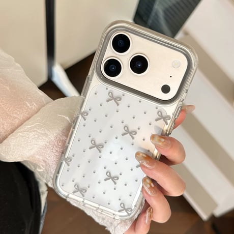 【お取り寄せ商品】iPhoneケース スマホケース iPhone17 iPhone16 iPhone15 リボン ドット柄 可愛い  シンプル  M7186