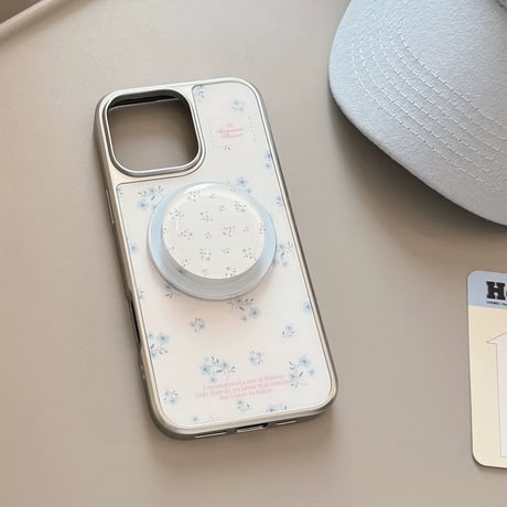 【お取り寄せ商品】iPhoneケース スマホケース iPhone16 iPhone15 iPhone14 可愛い シンプル ホワイト 花柄 MagSafe L9542